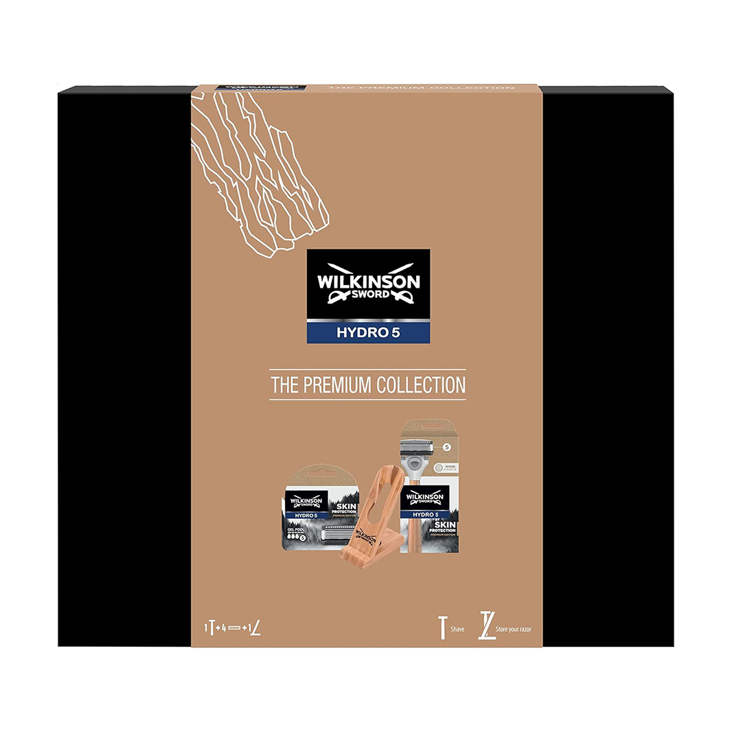 Набір для гоління чоловічий Wilkinson Sword Hydro 5 The Premium Collection (бритва + змінні леза, 4 шт + підставка)